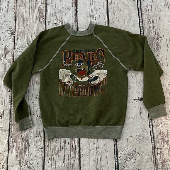 Vintage Tasmanian Devil Looney Tunes Chicago Bears 1990s Sweatshirt Kids Boys - Picture 1 of 5
